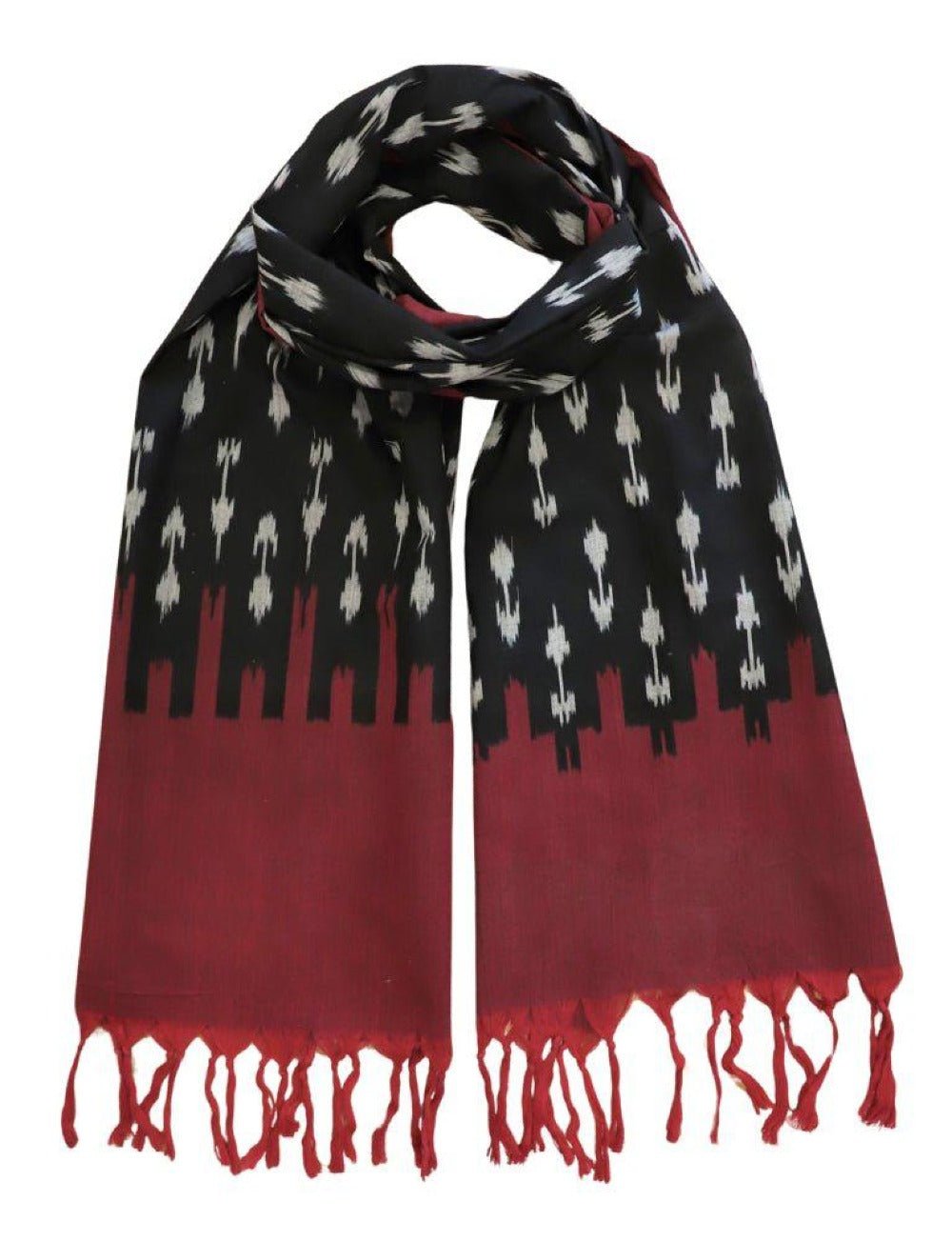 Apple & Black Ikat Scarf - Che Cose Belle