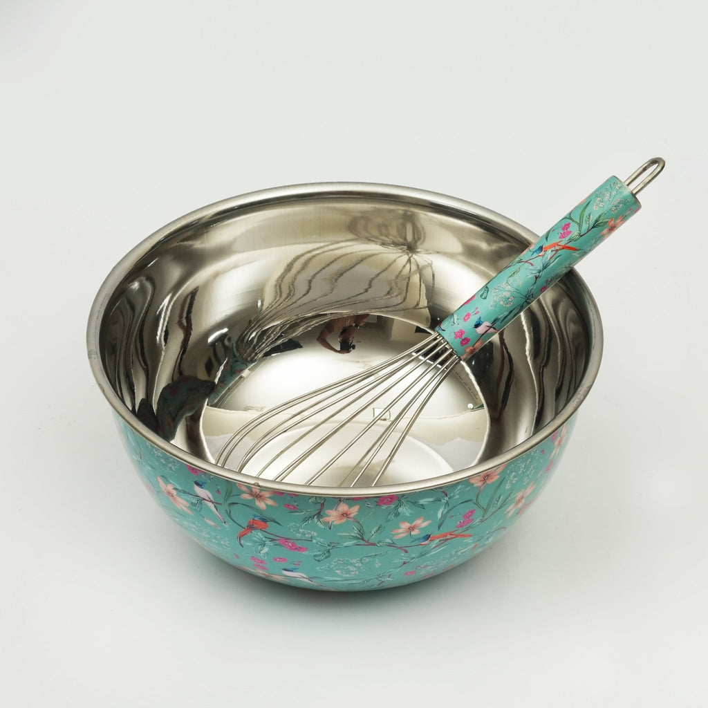 Aqua Flora Bowl & Whisk Set - Che Cose Belle
