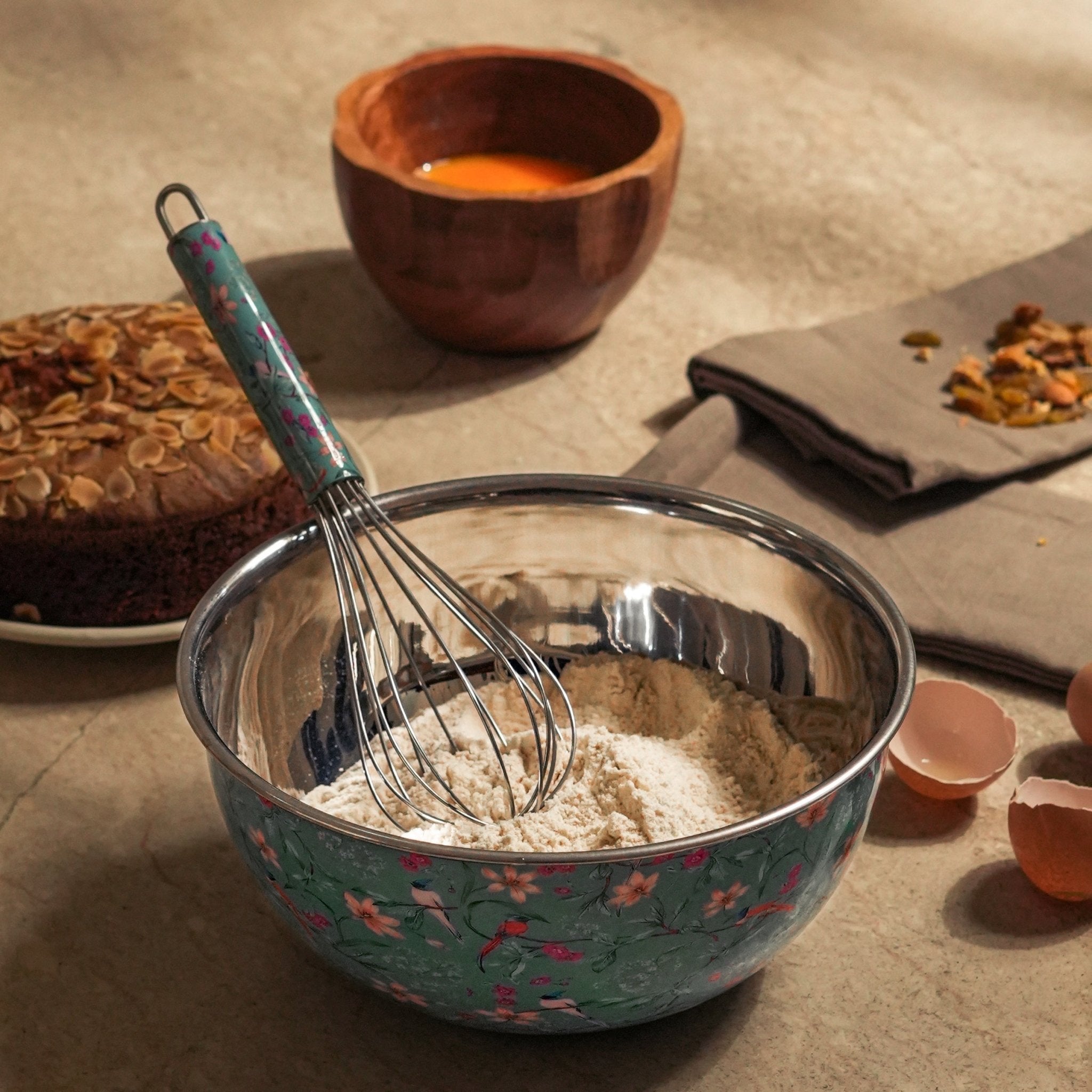 Aqua Flora Bowl & Whisk Set - Che Cose Belle