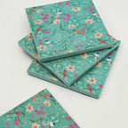 Aqua Flora Enamel Coasters, Set of 4 - Che Cose Belle