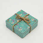 Aqua Flora Enamel Coasters, Set of 4 - Che Cose Belle