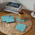 Aqua Flora Enamel Coasters, Set of 4 - Che Cose Belle