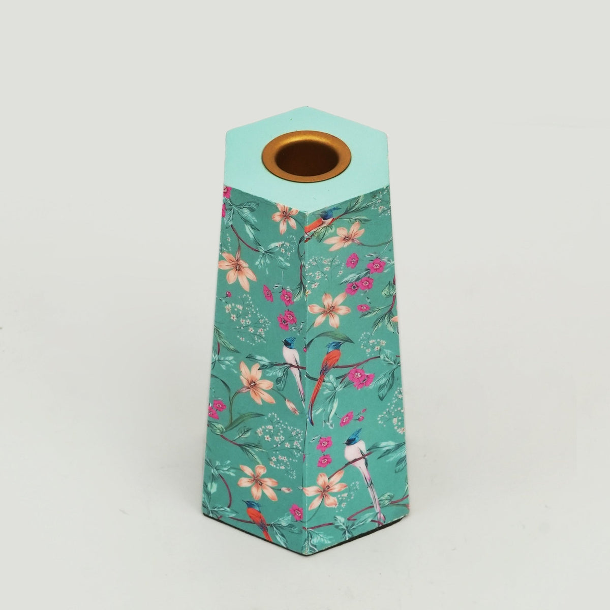 Aqua Flora Hexagonal Candleholder - Che Cose Belle