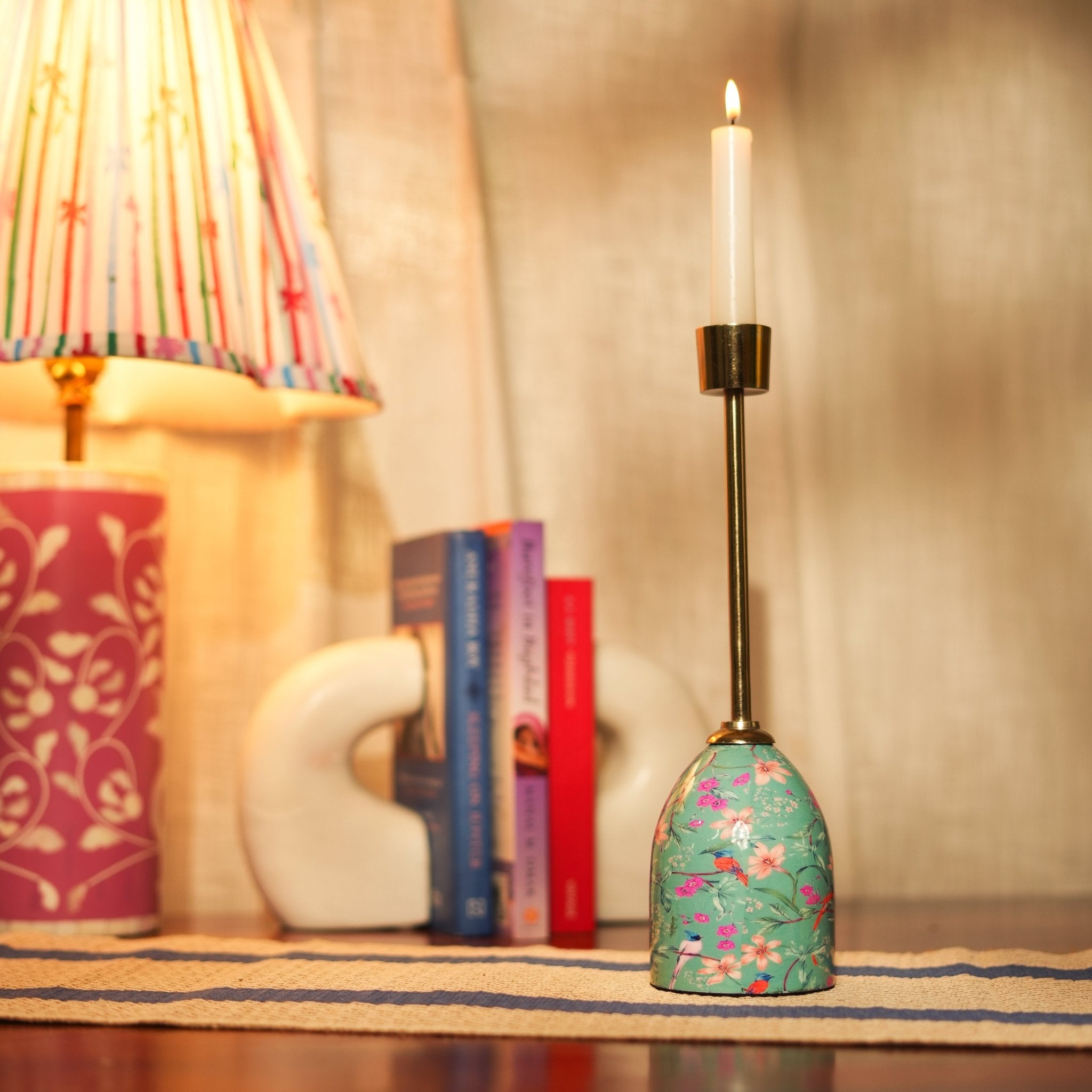Aqua Flora Tapered Candleholders - Che Cose Belle