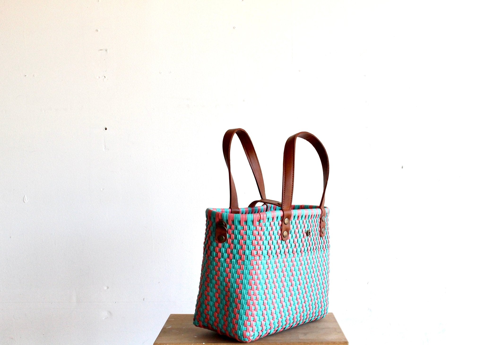 Aqua & Pink Purse bag by MexiMexi - Che Cose Belle