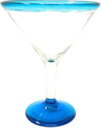 Aqua Rim Modern Margarita Glasses - Martini Style - Set of 4 - Che Cose Belle
