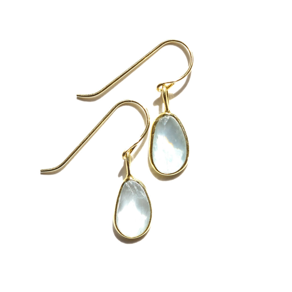 Aquamarine Rose Cut Earrings - Che Cose Belle
