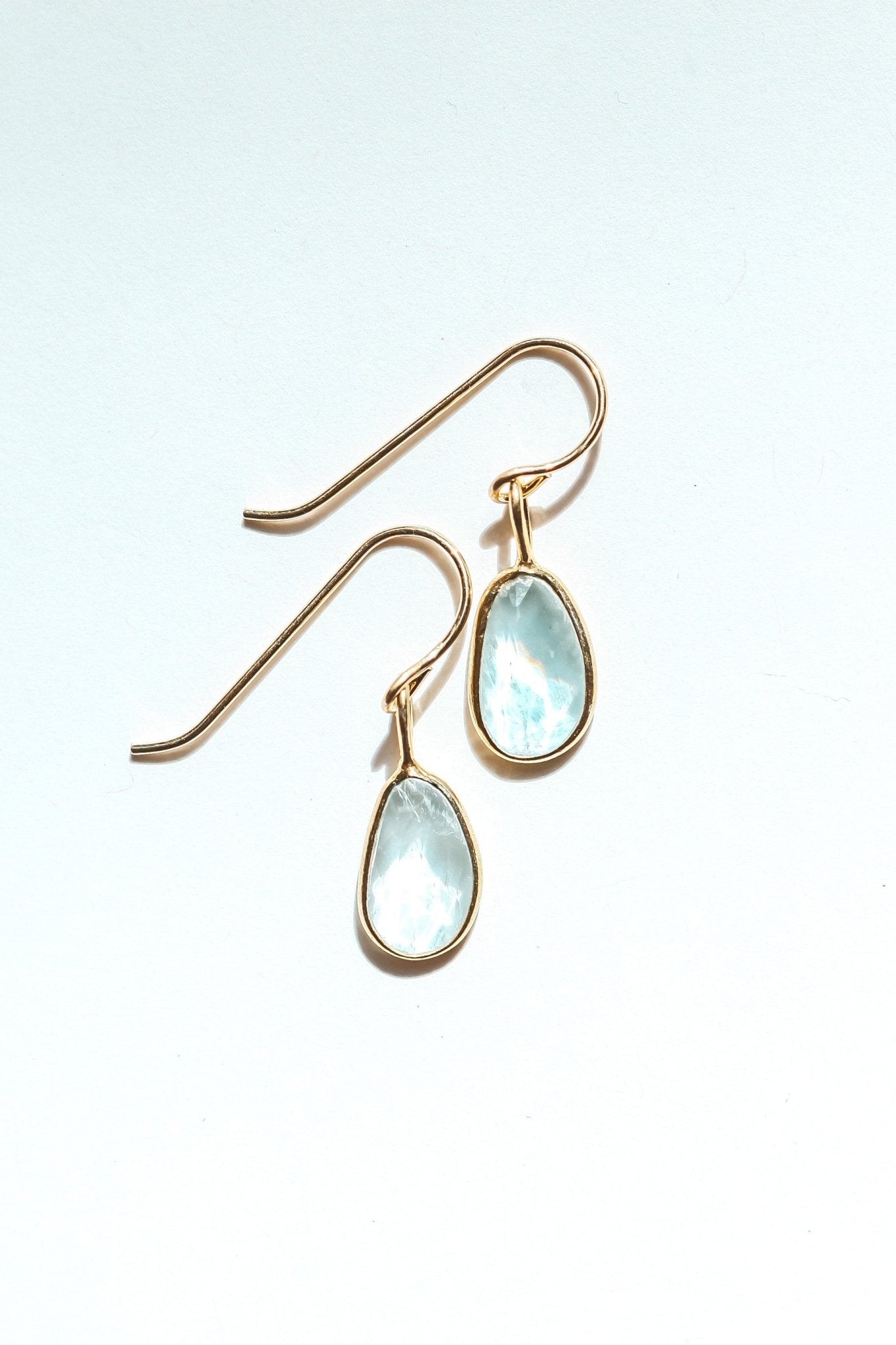 Aquamarine Rose Cut Earrings - Che Cose Belle
