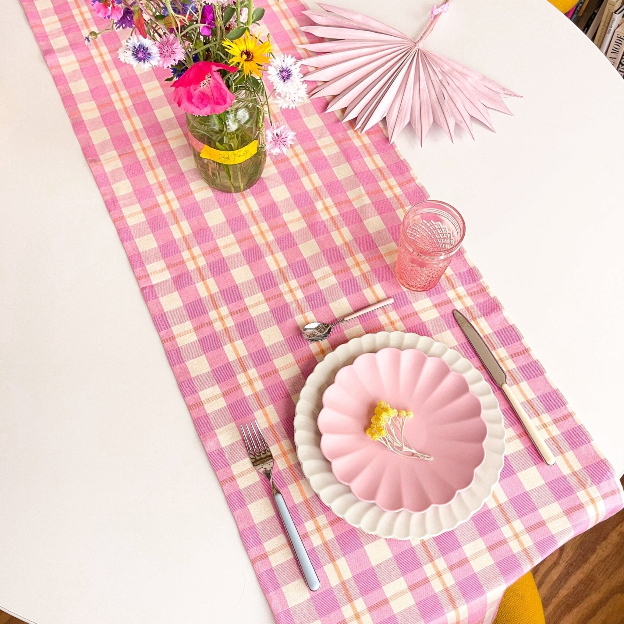 Archive NY Abigail Plaid Runner in Bubblegum - Che Cose Belle