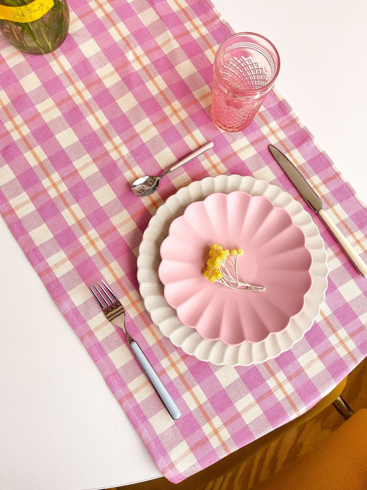 Archive NY Abigail Plaid Runner in Bubblegum - Che Cose Belle