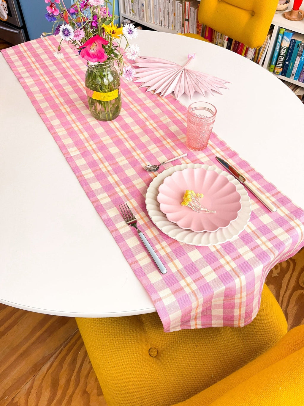 Archive NY Abigail Plaid Runner in Bubblegum - Che Cose Belle