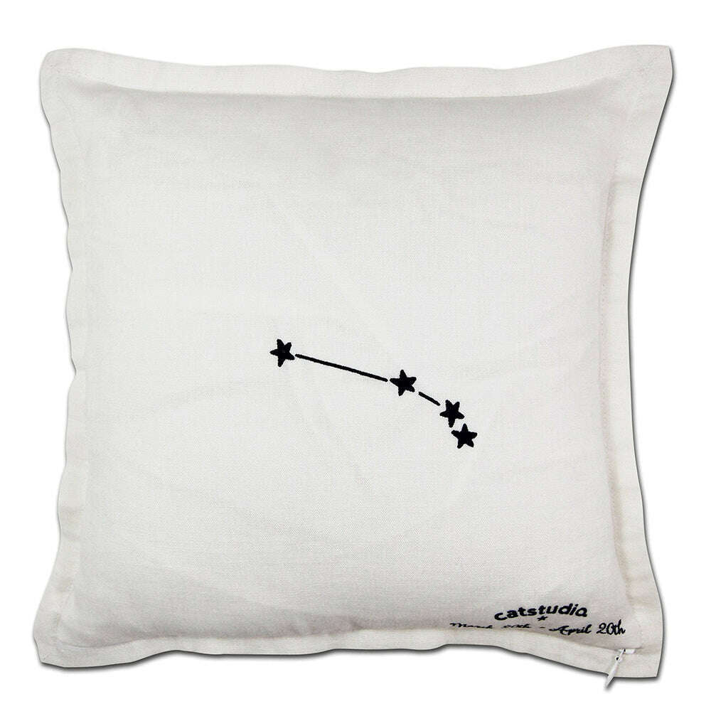 Aries Astrology Hand-Embroidered Pillow by Cat Studio - Che Cose Belle