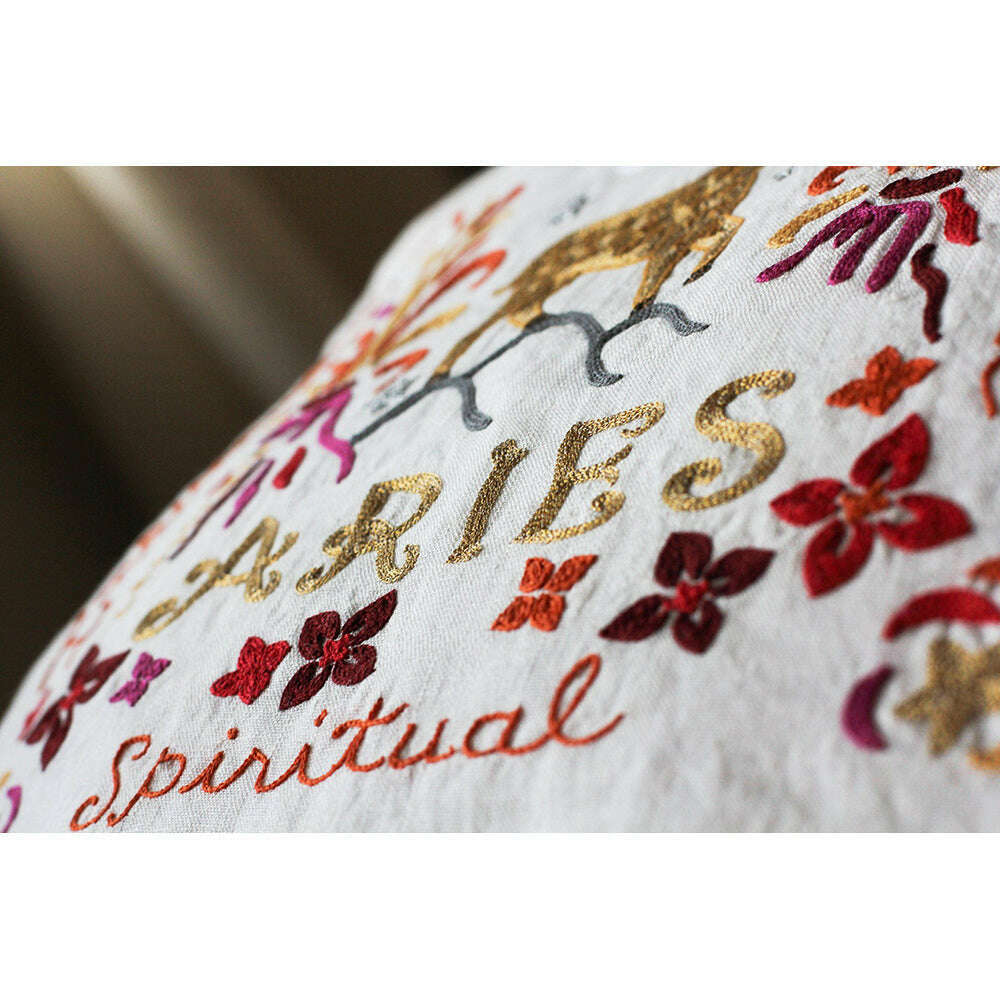 Aries Astrology Hand-Embroidered Pillow by Cat Studio - Che Cose Belle