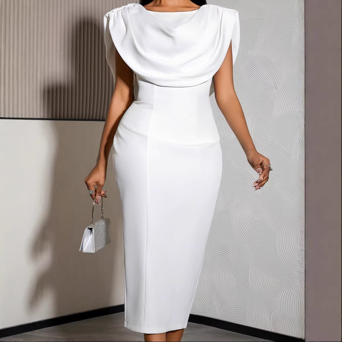 Arrival Sexy Halter off Shoulder Graceful Formal Dress Slim Sleeveless Cocktail Elegant Dress - Che Cose Belle