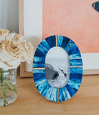 Artemis Indigo Oval 4x6 Picture Frame - Carved Bone, Fair Trade - Che Cose Belle