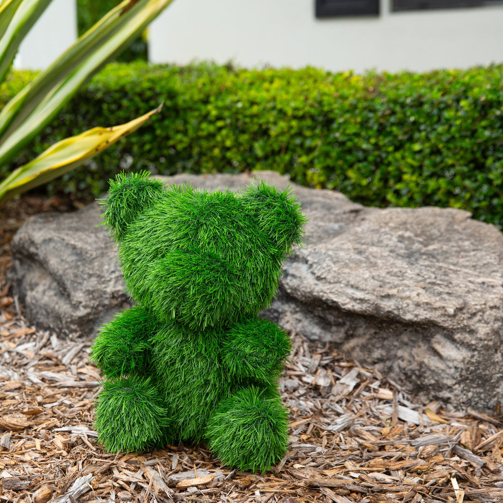 14" UV Resistant Artificial Grass Garden Plush Topiary Bear (Indoor/Outdoor)