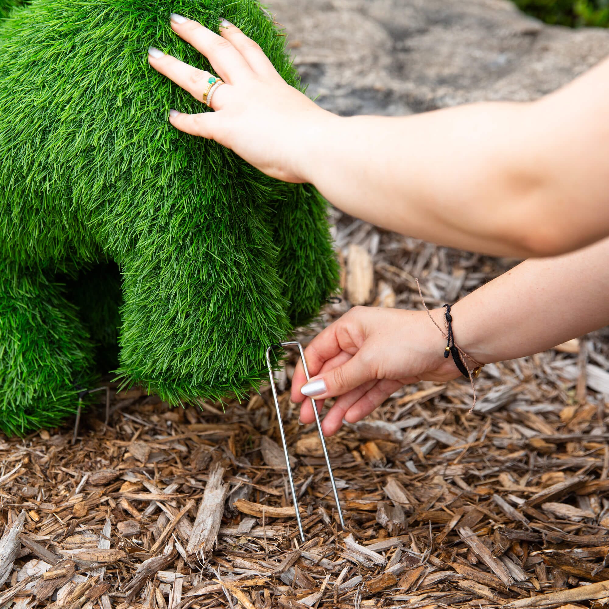 18" UV Resistant Artificial Grass Garden Plush Topiary Puppy Dog (Indoor/Outdoor)