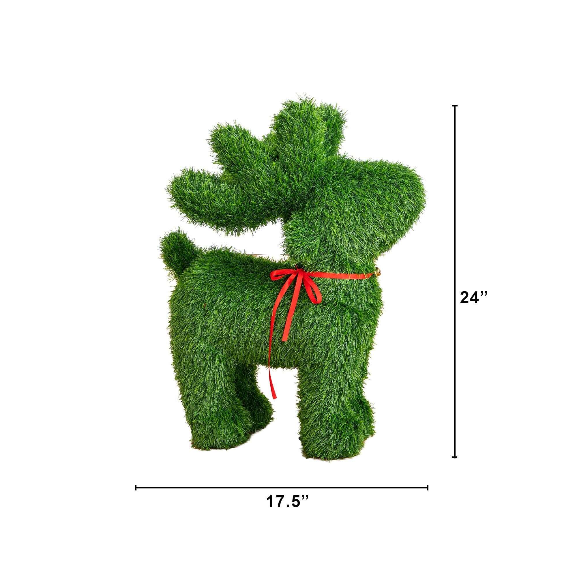 2' UV Resistant Artificial Christmas Grass Garden Plush Topiary Reindeer (Indoor/Outdoor)