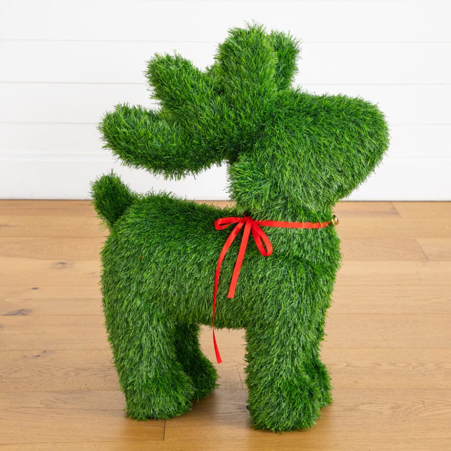 2' UV Resistant Artificial Christmas Grass Garden Plush Topiary Reindeer (Indoor/Outdoor)