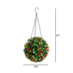 21” UV Resistant Artificial Holly Berry Christmas Hanging Ball (Indoor/Outdoor)