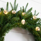 24" Pre-Lit Artificial Luxembourg Pine Christmas Wreath with 35 Multicolored Traditional Bulb LED Lights