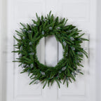 24" Pre-Lit Artificial Luxembourg Pine Christmas Wreath with 35 Multicolored Traditional Bulb LED Lights
