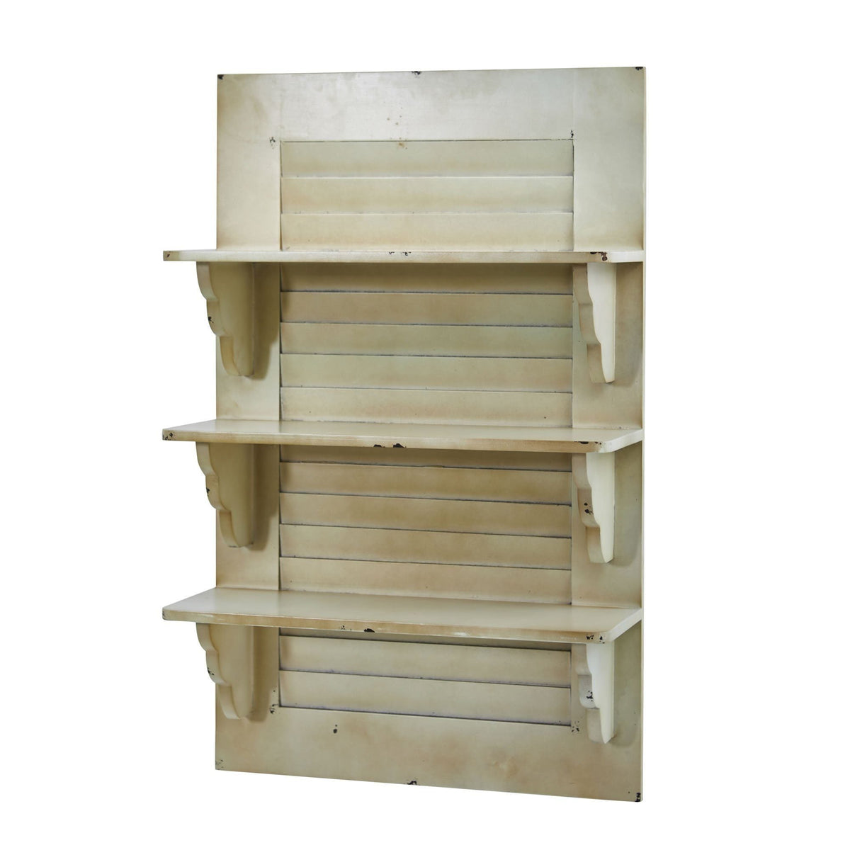 31.75” Vintage Window Shutter Shelving Wall Decor