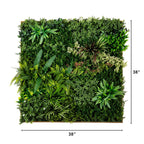 38” x 38” UV Resistant Madagascar Forest Artificial Living Wall Art Panel in Gold Aluminum