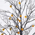 4' Pre-Lit Artificial Halloween Black Twig Tree with 24 Orange LED Pumpkin Shaped Lights