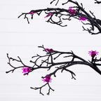 4' Pre-Lit Artificial Halloween Spider Twig Tree with 48 Purple LED Lights
