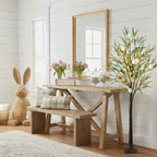 4' Pre-Lit Artificial Easter Egg Twig Tree with Greens and 48 Warm White LED Lights