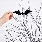 5' Pre-Lit Artificial Halloween Black Twig Tree with Bats and 50 Warm White LED Lights