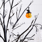 5' Pre-Lit Artificial Halloween Pumpkins and Skulls Ornament Tree with 72 Warm White LED Lights