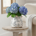 6.5” Floral Tuscan Ceramic Gray Scroll Planter
