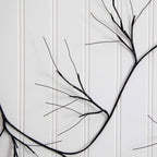 6.5' Pre-Lit Artificial Halloween Black Twig Garland with 48 Purple LED Lights
