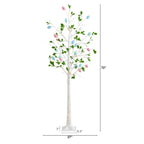 6' Pre-Lit Artificial Blooming Easter Egg Twig Tree with 24 Warm White LED Lights