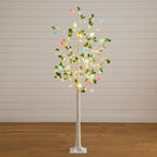 6' Pre-Lit Artificial Blooming Easter Egg Twig Tree with 24 Warm White LED Lights