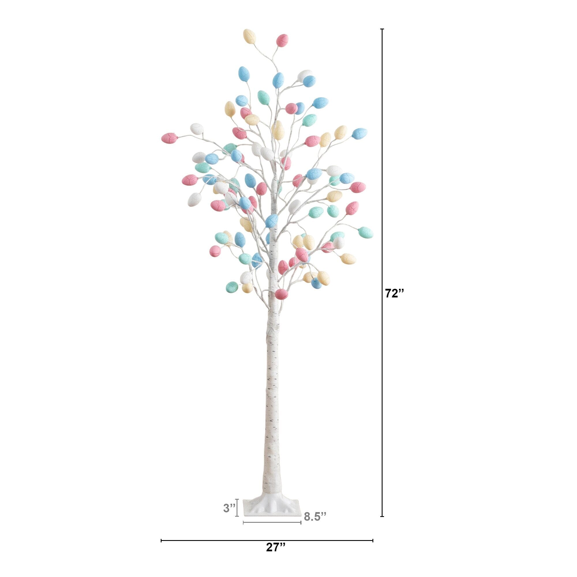 6' Pre-Lit Artificial Easter Twig Tree with 96 Egg Shaped LED Ornaments
