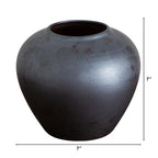 7" Black Round Urn Vase
