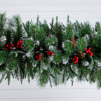 8' Artificial Holiday Green Christmas Pine Archway with Pinecones and Berries
