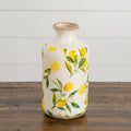 8.5” Lemon Print Ceramic Rustic Vase