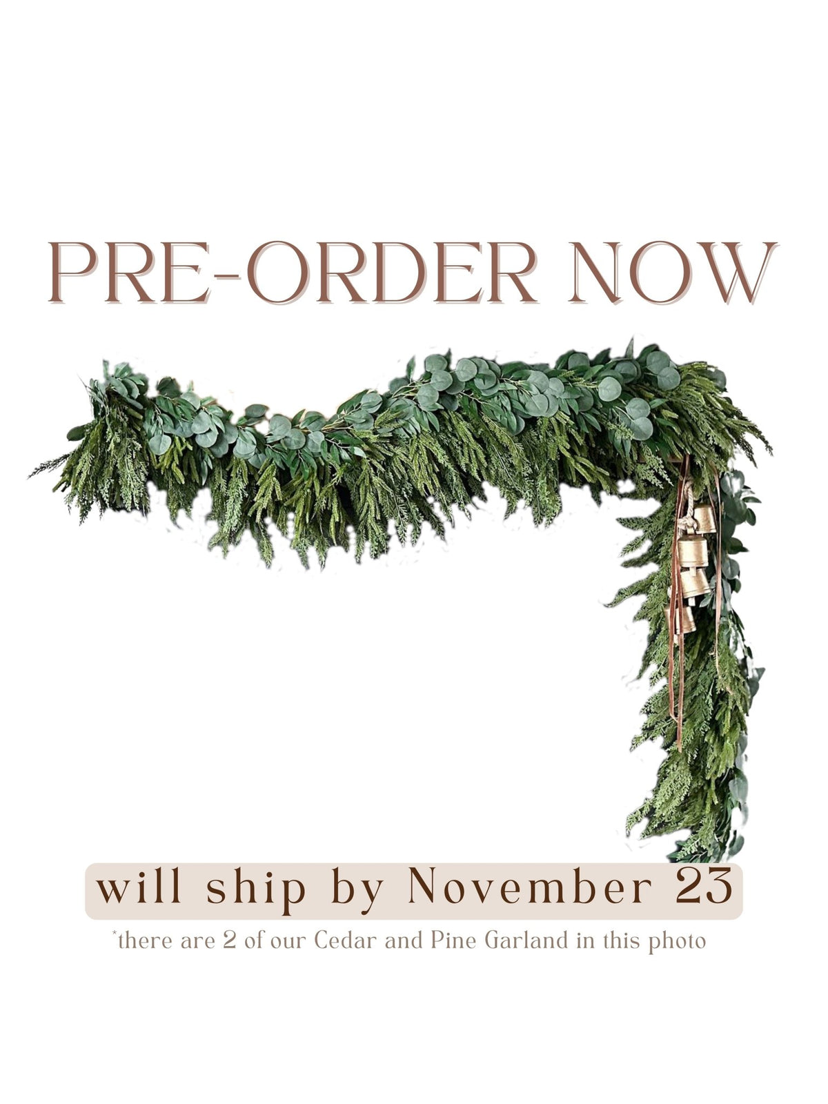 Artificial Cedar and Pine Garland - Ship by 9/30/2026 - Che Cose Belle