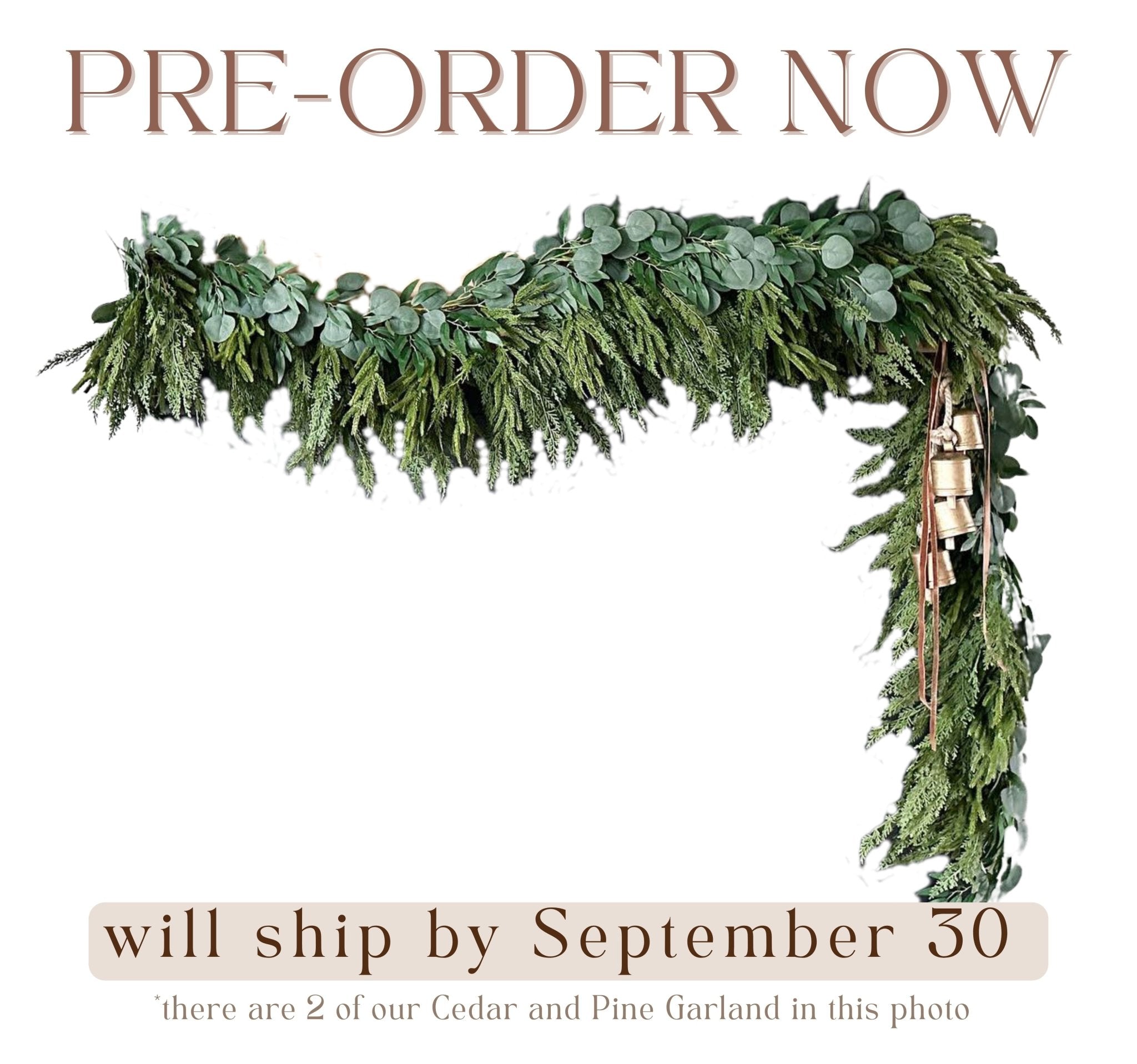 Artificial Cedar and Pine Garland - Ship by 9/30/2026 - Che Cose Belle