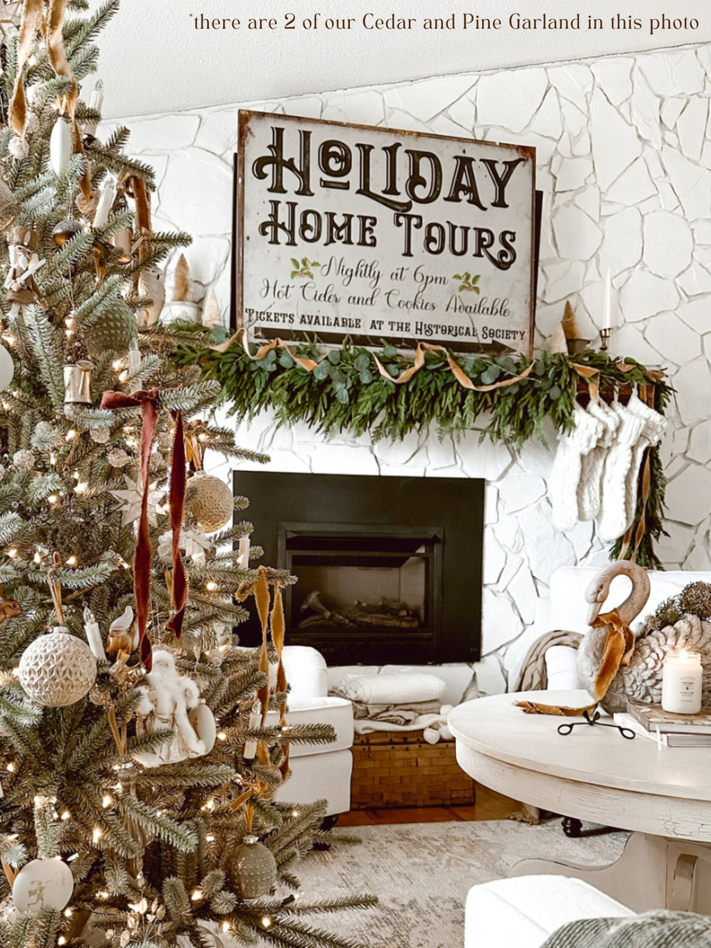 Artificial Cedar and Pine Garland - Ship by 9/30/2026 - Che Cose Belle