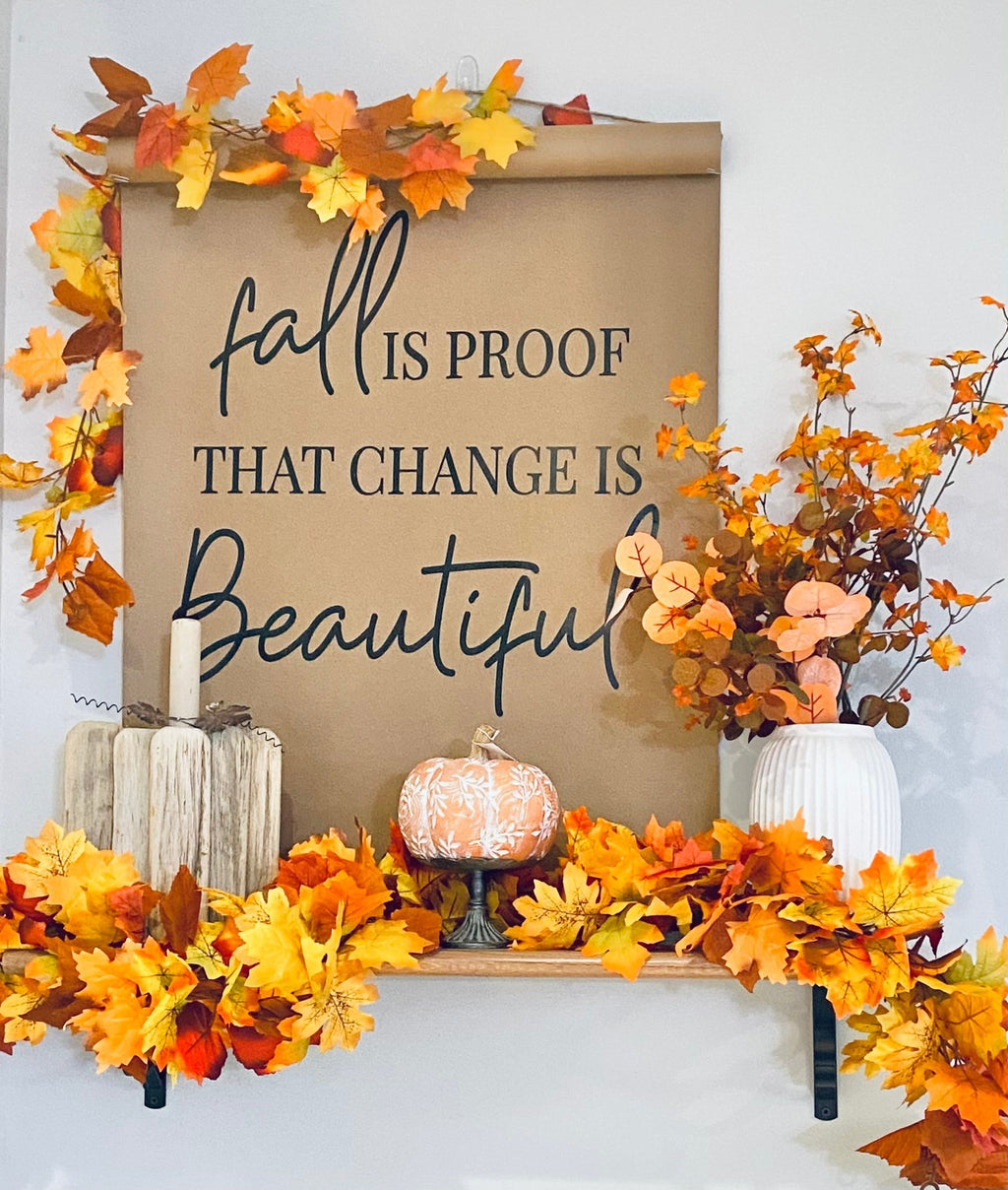 Artificial Orange Maple Leaf Garland - Che Cose Belle