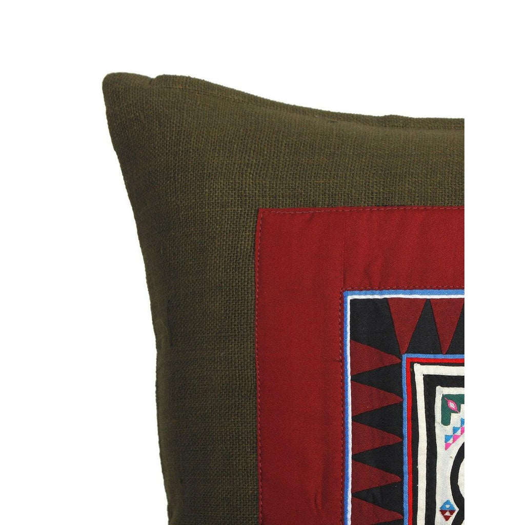 Artisan Crafted Karen Vintage Fabric Embroidered Cushion - Thailand - Che Cose Belle