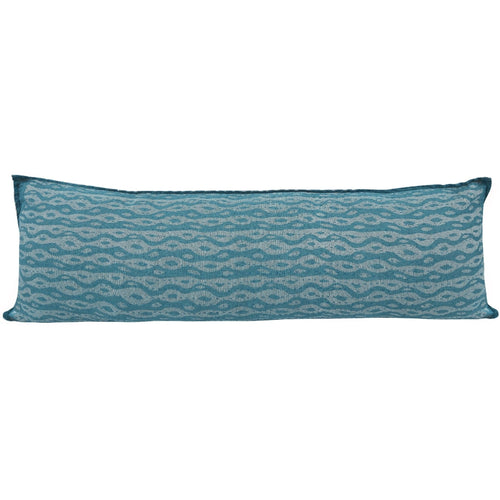 Artisan Hand Loomed Cotton Lumbar Pillow - Blue Ocean - 16"x48" Arcadia Home - Che Cose Belle