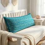 Artisan Hand Loomed Cotton Lumbar Pillow - Blue Ocean - 16"x48" Arcadia Home