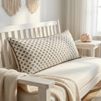 Artisan Hand Loomed Cotton Lumbar Pillow - Gray Dots - 16"x48" Arcadia Home - Che Cose Belle
