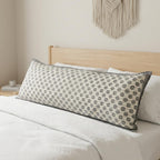 Artisan Hand Loomed Cotton Lumbar Pillow - Gray Dots - 16"x48" Arcadia Home - Che Cose Belle